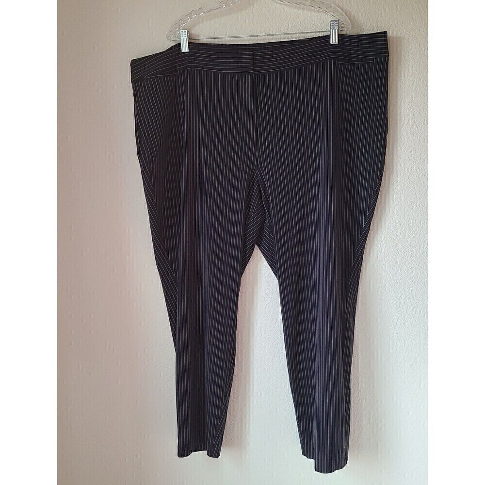 The Limited Straight‎ Pants 24W Career Striped Black White Stretch Dressy 90s
